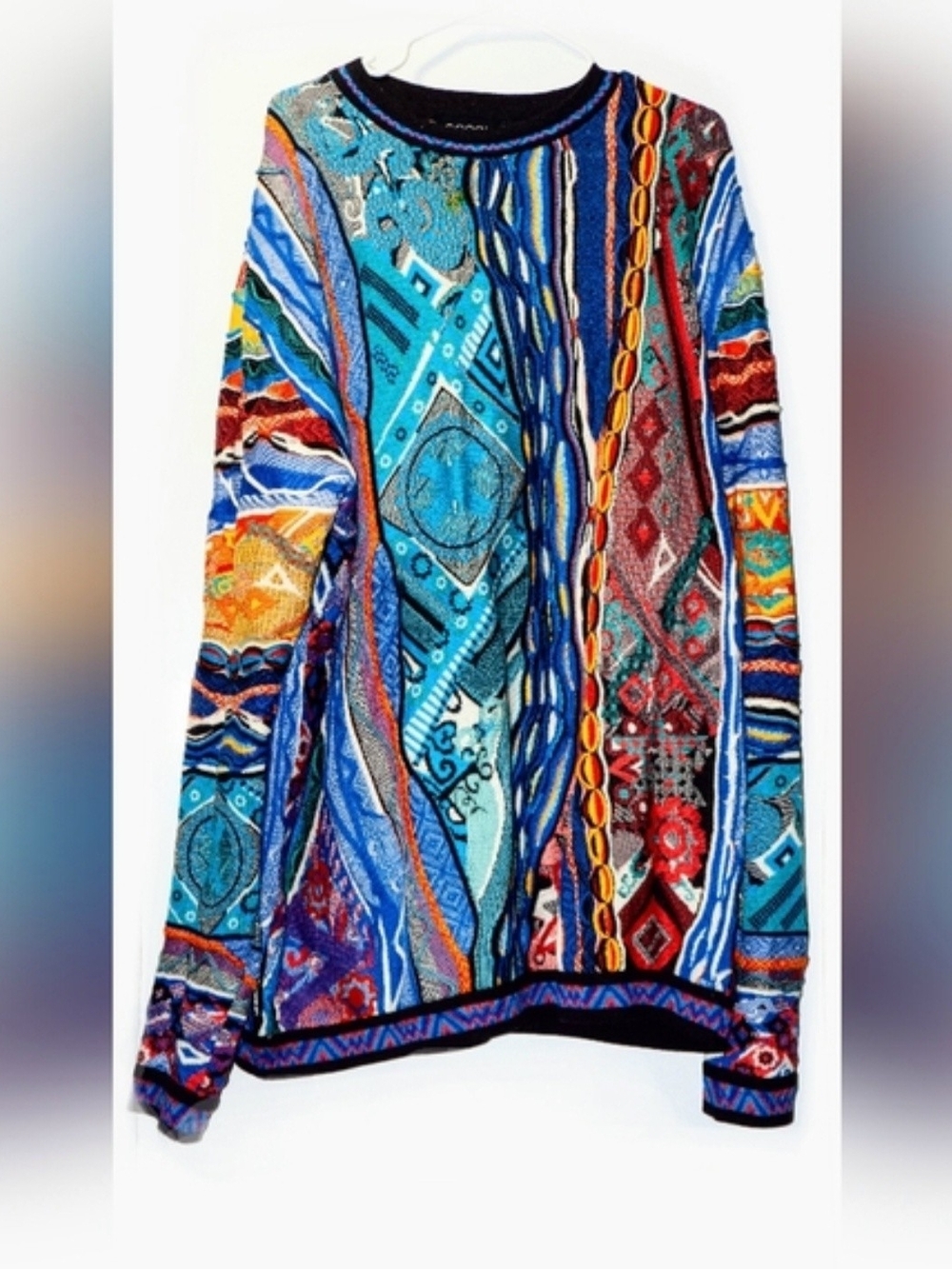 COOGI Multicolor Zip-Up Hooded Sweater with Bold Pattern - Picture 3 of 4